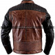 Cafe Racer Vintage Motorbike Distressed Black Brown Biker Leather Jacket