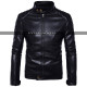 Mens Vintage Cafe Racer Motorcycle Bomber Black Leather Jacket