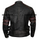 Mens Cafe Racer Retro Biker Distressed Black Leather Jacket