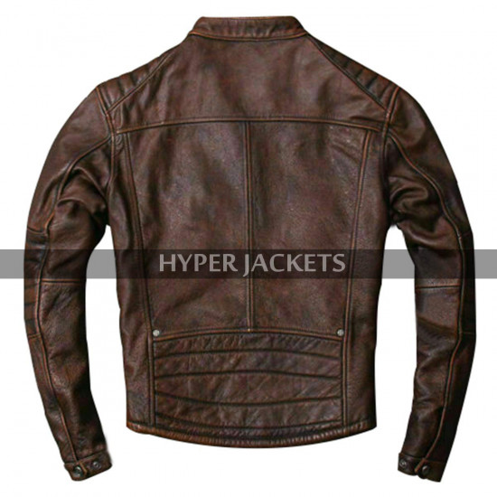 Cafe Racer Vintage Motorbike Distressed Brown Motorcycle Leather Jacket