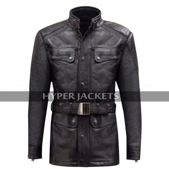 Nick Fury Avengers Age of Ultron Samuel L. Jackson Black Biker Leather Jacket