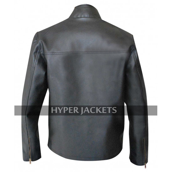 Clint Barton Avengers Age of Ultron Jeremy Renner Black Biker Leather Jacket
