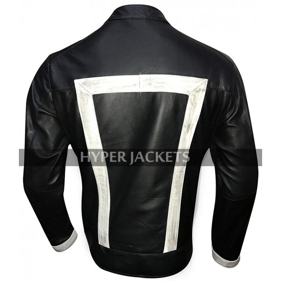 Ghost Rider Agents of Shield Robbie Reyes Black Biker Leather Jacket
