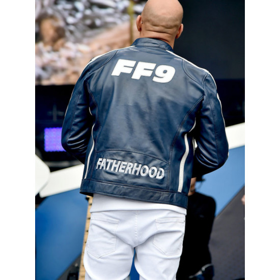 Fast and Furious 9 Vin Diesel FF9 Fatherhood Blue Leather Jacket