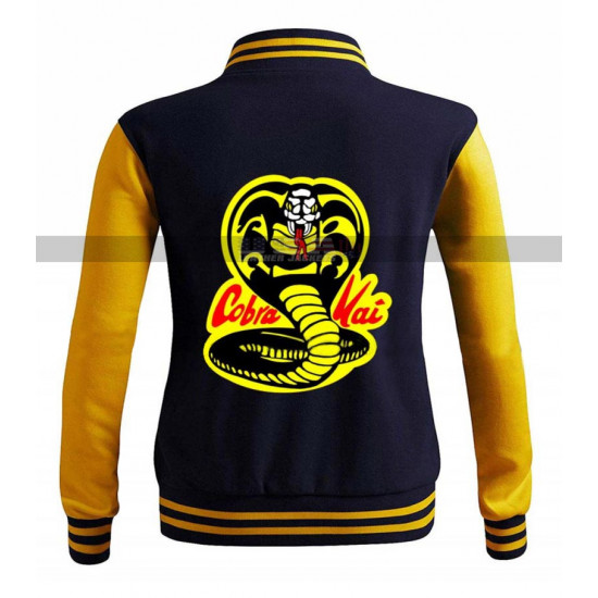Moletom Karate Kid College Cobra Kai Blue Letterman Jacket 