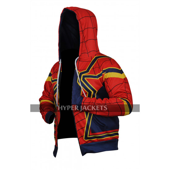 Tom Holland Avengers Infinity War Iron Spiderman Hoodie Costume Cotton Jacket