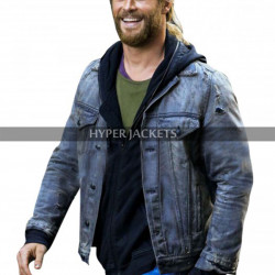 Thor Ragnarok Chris Hemsworth Grey Denim Jacket