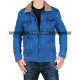 Love Simon Nick Robinson Blue Denim Fur Sherpa Jacket