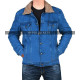 Love Simon Nick Robinson Blue Denim Fur Sherpa Jacket
