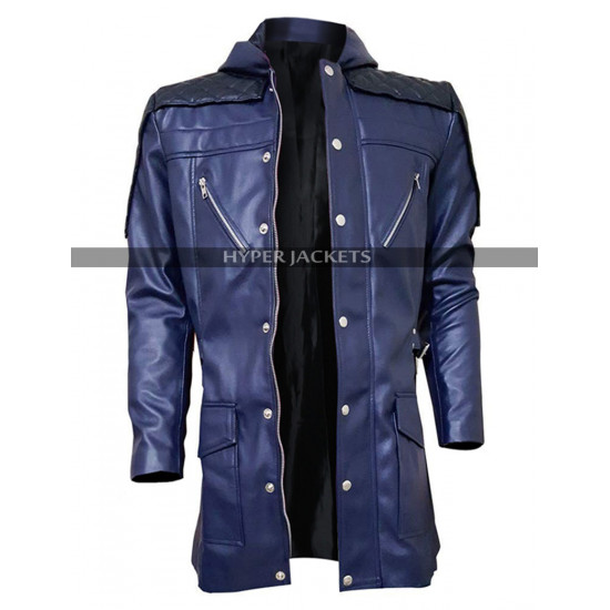 Devil May Cry DMC 5 Nero Blue Costume Leather Coat