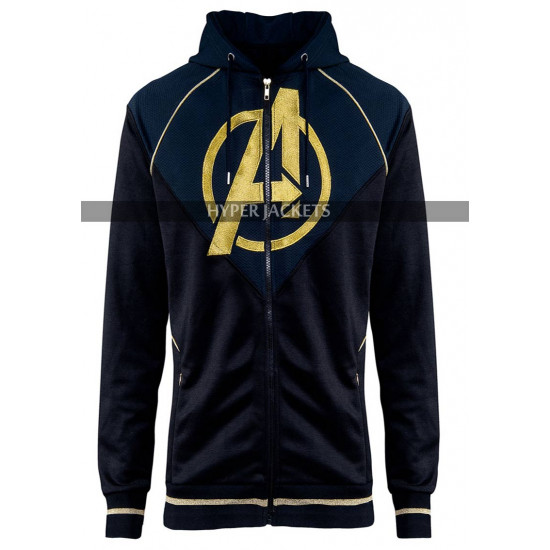 Avengers Endgame Costume gold black Hoodie Jacket