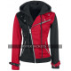 Suicide Squad Harley Quinn Red And Black Biker Hoodie Cotton Jacket