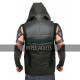 Green Arrow Oliver Queen Hooded Leather Costume Vest
