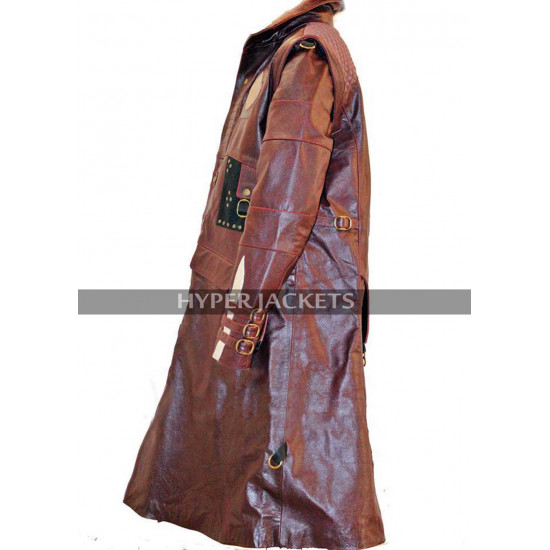 Yundo Guardians Of Galaxy Vol 2 Michael Rooker Costume Brown / Black Leather Coat