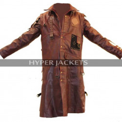 Yundo Guardians Of Galaxy Vol 2 Michael Rooker Costume Brown / Black Leather Coat