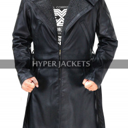 Ryan Gosling Blade Runner 2049 Officer K Fur Collar Black Leather Trench Coat