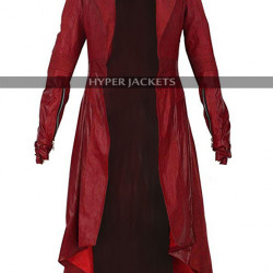 Captain America:Civil War Wanda Maximoff Red Leather Jacket 