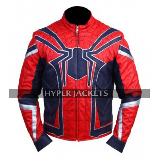 Spiderman Avengers Infinity War Tom Holland Costume Leather Jacket