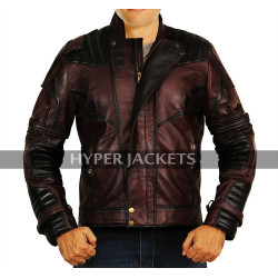 Star Lord Avengers Infinity War Peter Quill Costume Maroon Leather Jacket