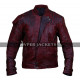 Starlord Guardians of the Galaxy 2 Chris Pratt Peter Distressed Maroon Leather Jacket