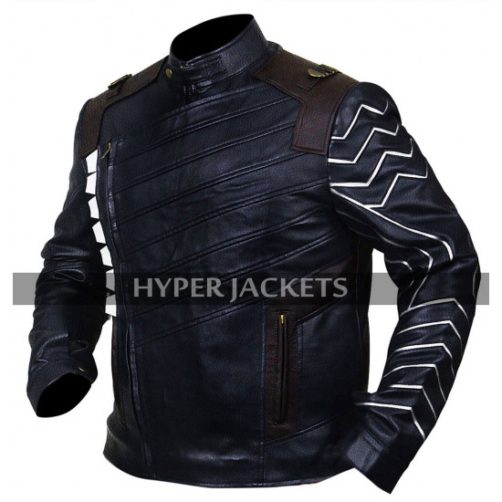 Bucky Barnes Avengers Infinity War Sebastian Stan Costume Leather Jacket
