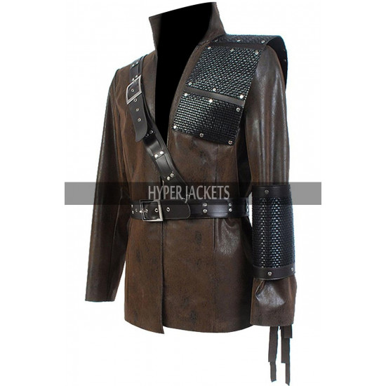 Arrow Dark Archer Malcolm Merlyn Costume Brown Leather Jacket