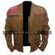 John Boyega Star Wars The Force Awakens Finn Brown Biker Costume Leather Jacket
