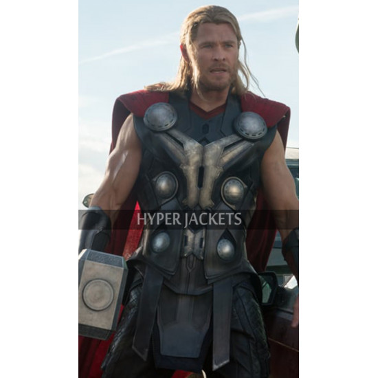 Thor Avengers Age of Ultron Chris Hemsworth Costume Black Leather Vest