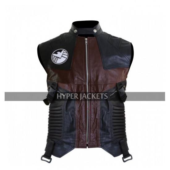 Jeremy Renner Avengers Age Of Ultron Hawkeye Clint Costume Leather Vest