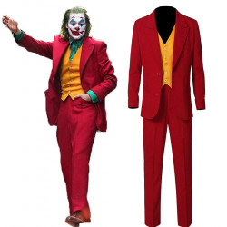 Joker Movie Joaquin Phoenix Red Costume Cosplay Suit