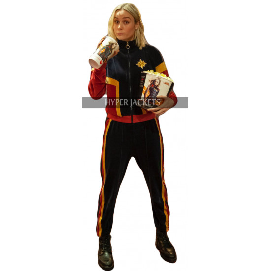 Captain Marvel Brie Larson (Carol Danvers) Tracksuit Fleece Costume Jacket