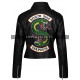 Womens Riverdale Southside Serpents Black Biker Leather Jacket