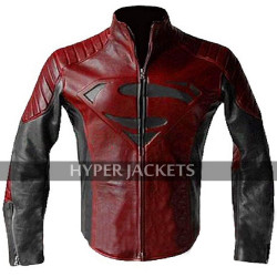 Superman Smallville Red And Black Costume Tom Welling Biker Leather Jacket