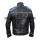 Freddie Mercury Straps Front Fastening Black Leather Jacket 
