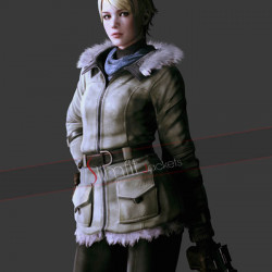 Resident Evil 6 Sherry Birkin Cosplay Fur Jacket