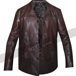 Jack Bauer 24 Series Brown Leather Blazer Jacket