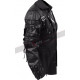 Gothic Steampunk Matrix Black Leather Trench Coat