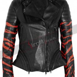 Phillip Lim Tiger Print Leather Biker Jacket