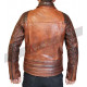 Rustic Vintage Quilted Motorcycle Brown Leather Jacket
