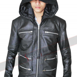 Eminem Mens Biker Black Leather Jacket