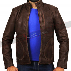 Rampage Dwayne Johnson (Davis Okoye) Distressed Leather Jacket