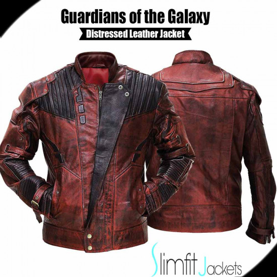 Guardians of the Galaxy Vol 2 Distressed Leather Jacket