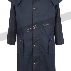 Men's Deluxe Portmann Stockman Long Cape Hood Wax Coat