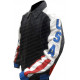 Men's US American Flag Biker Leather Jacket