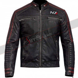 Men's Black N7 Street Fighter Leather Jacket