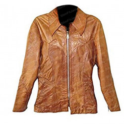 Women Slimfit Brown Biker Classic Leather Jacket