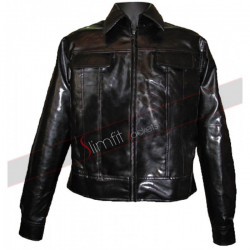 Elvis Presley The King Black Leather Jacket