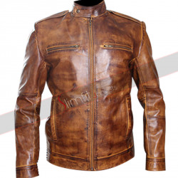 Mens Designer Rider Bronze Leather Jacket