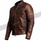 Cafe Racer Motorcycle Distressed Brown Leather Jacket