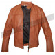 Mens Slimfit Brown Leather Jacket